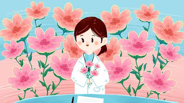 SAI-板绘插画-给医生献上最美丽的花朵
