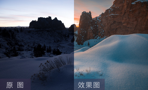 LR+PS-落日雪景风光摄影后期教程