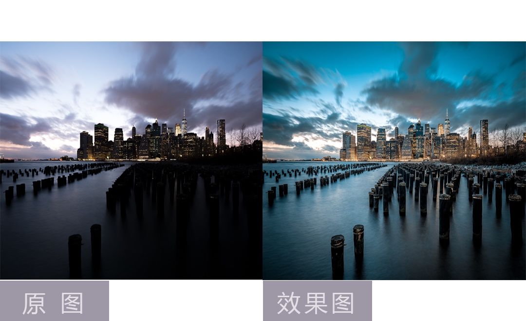 LR+PS-海边大桥夜景建筑风光摄影后期