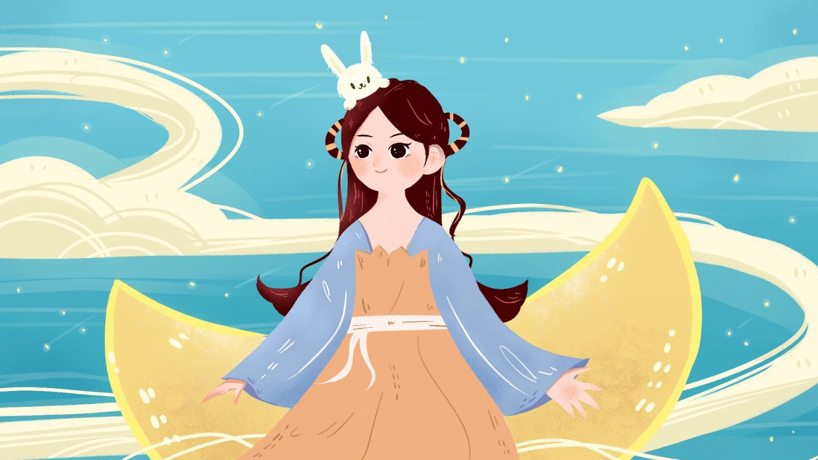 SAI-板绘插画-中秋节嫦娥和月兔