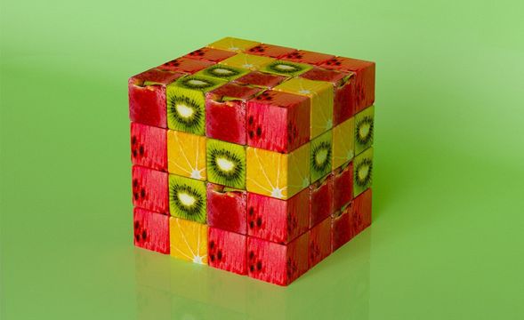 c4d-水果魔方-oc渲染