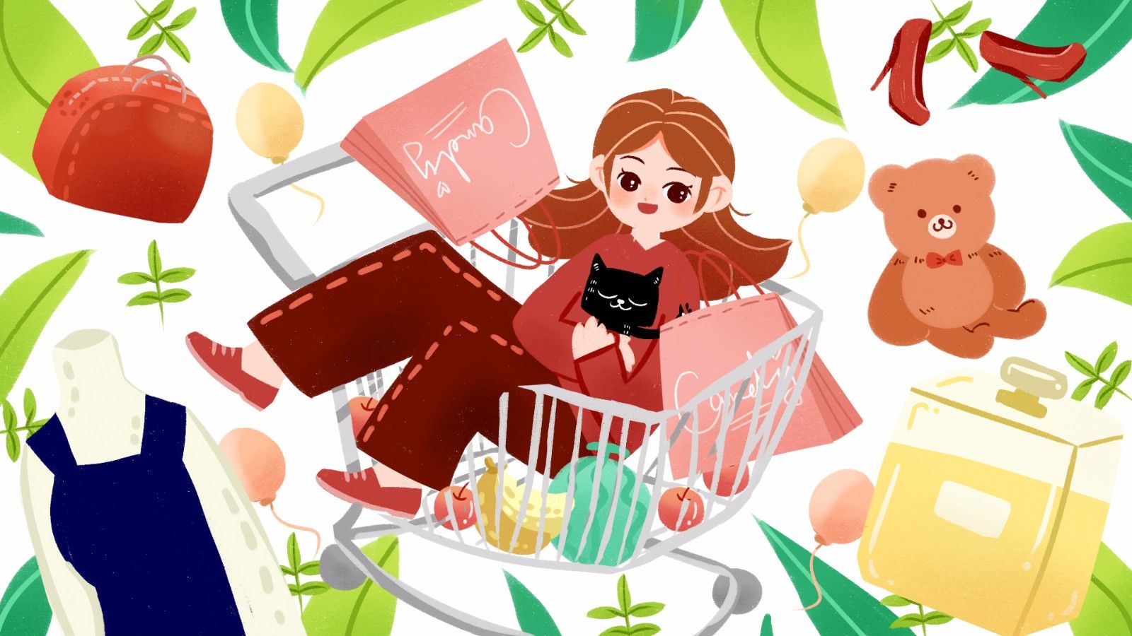 sai-板绘插画-双十一购物节