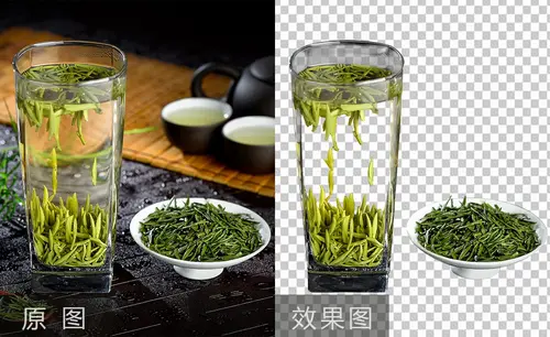 PS-复杂背景透明玻璃杯茶碟抠图