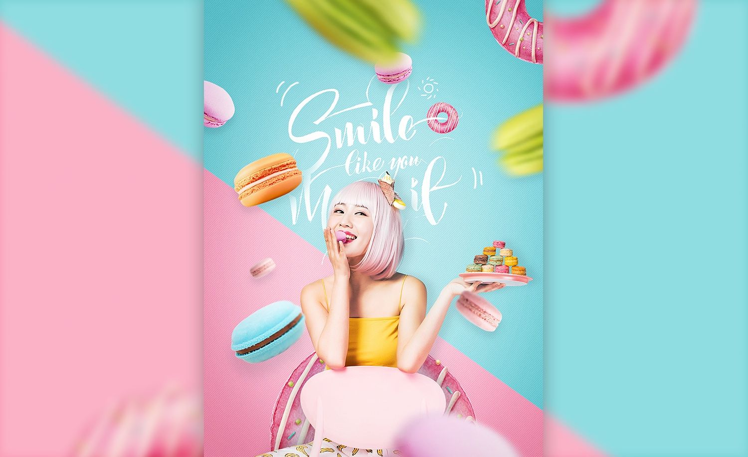 ps-马卡龙配色海报设计