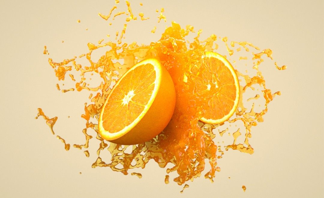 C4D+OC+RealFlow-橙子碰撞橙汁效果