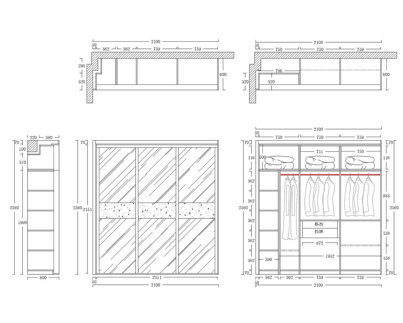 CAD-衣柜-定制柜设计