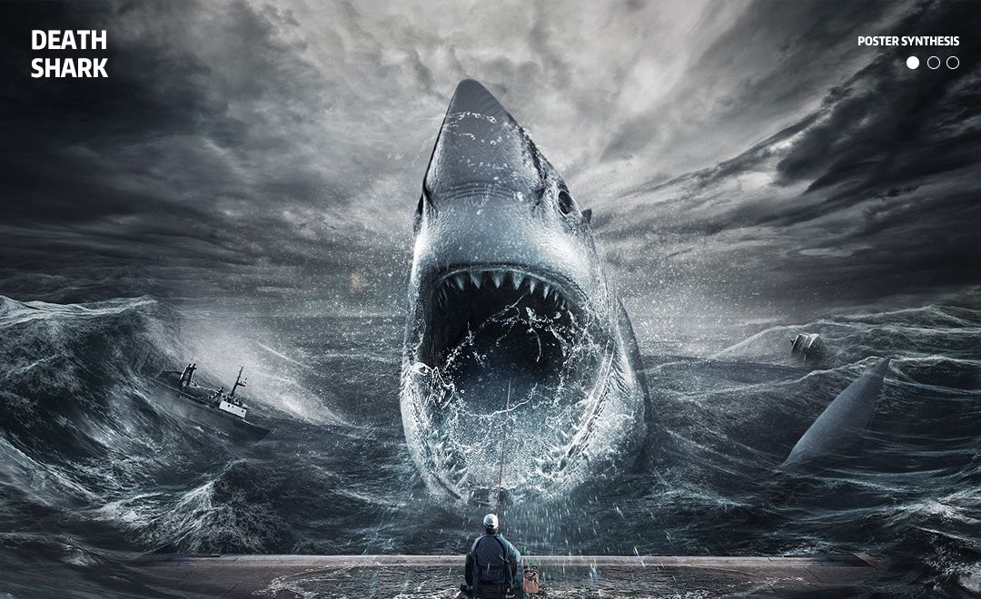 PS-《夺命鲨摊》科幻合成海报