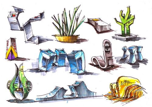 展示空间手绘表现(一)单体示范上色篇