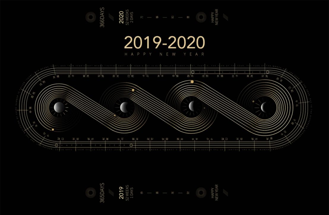 PS+AE-《2019-2020》动态黑金跨年视觉海报（下）