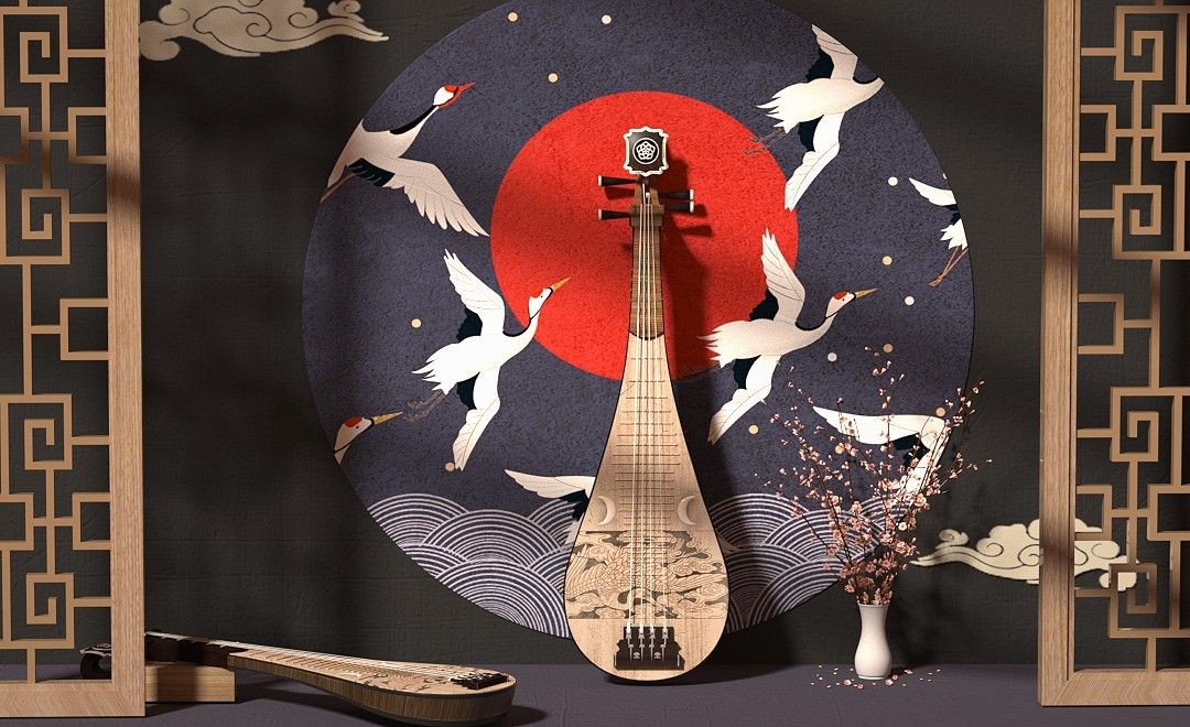 c4d oc-古风琵琶场景渲染