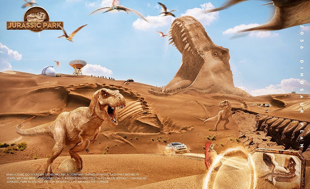 PS-《恐龙复活计划》创意影视海报