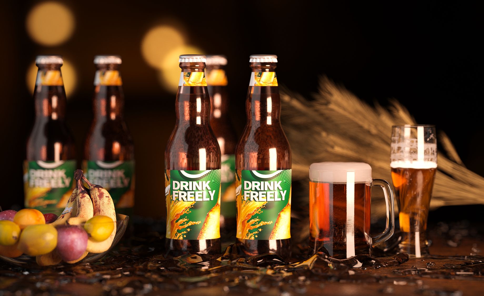 Blender-啤酒建模场景渲染