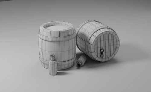 Blender-卡通啤酒桶建模渲染
