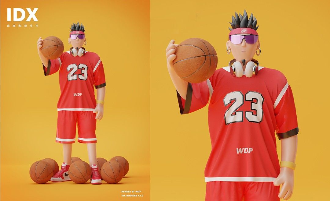 BLENDER篮球少年-优化场景配饰材质渲染输出-第十课时