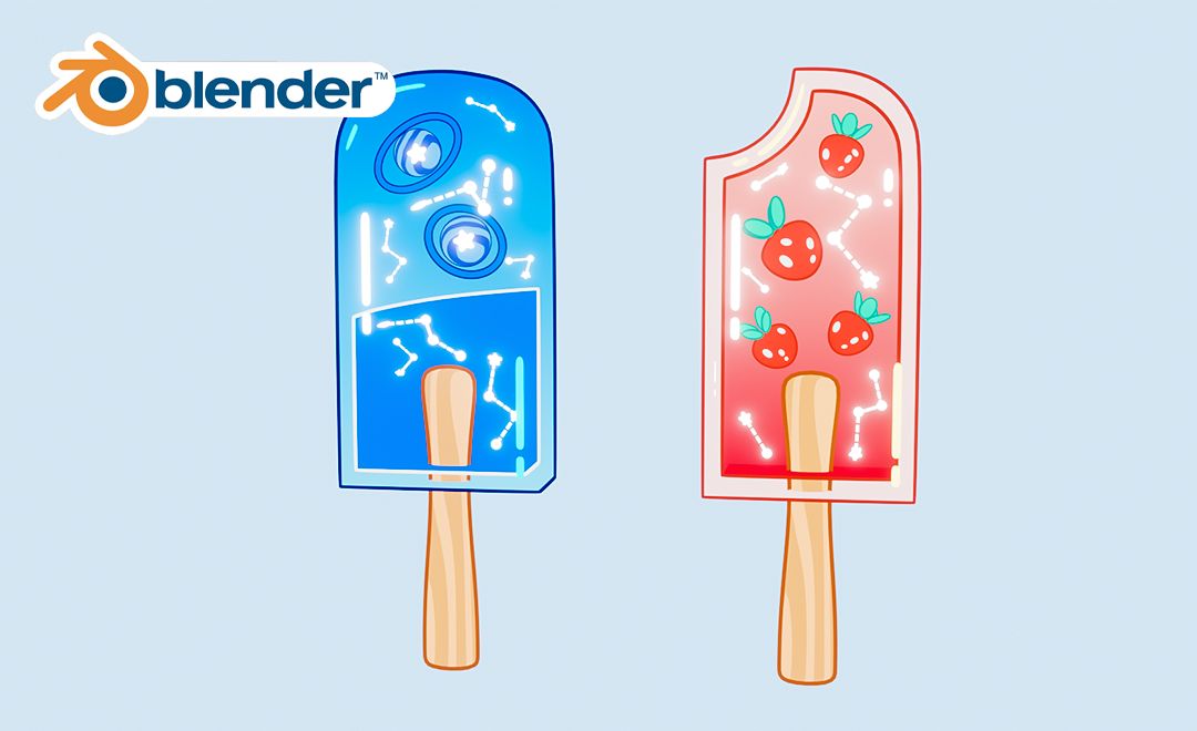 Blender-三渲二冰棒建模渲染
