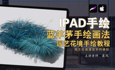 iPad-procreate山石水景画法01