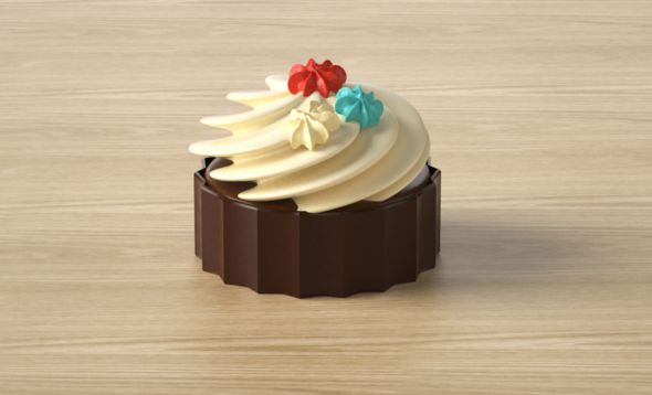 C4D+OC-奶油巧克力杯子蛋糕