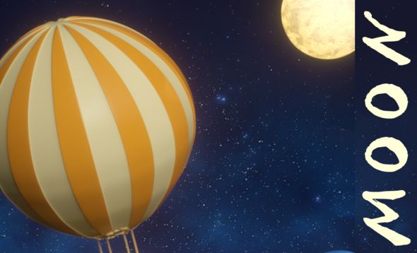 月空中的热气球