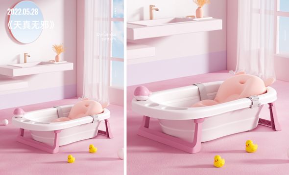 C4D+OC+PS-婴儿浴盆渲染
