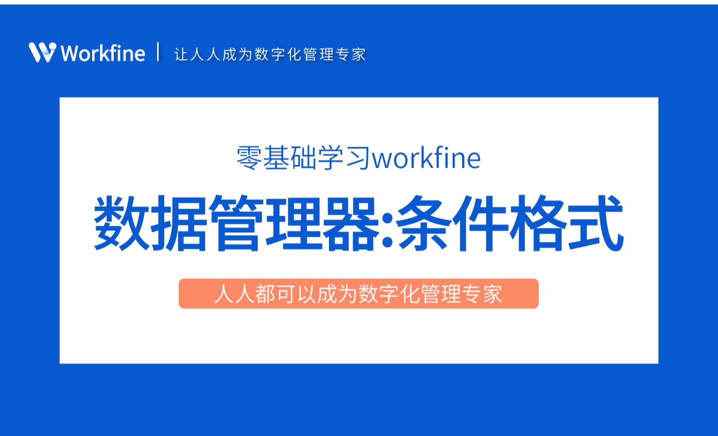 数据管理器之条件格式-Workfine零代码企业办公系统2.4