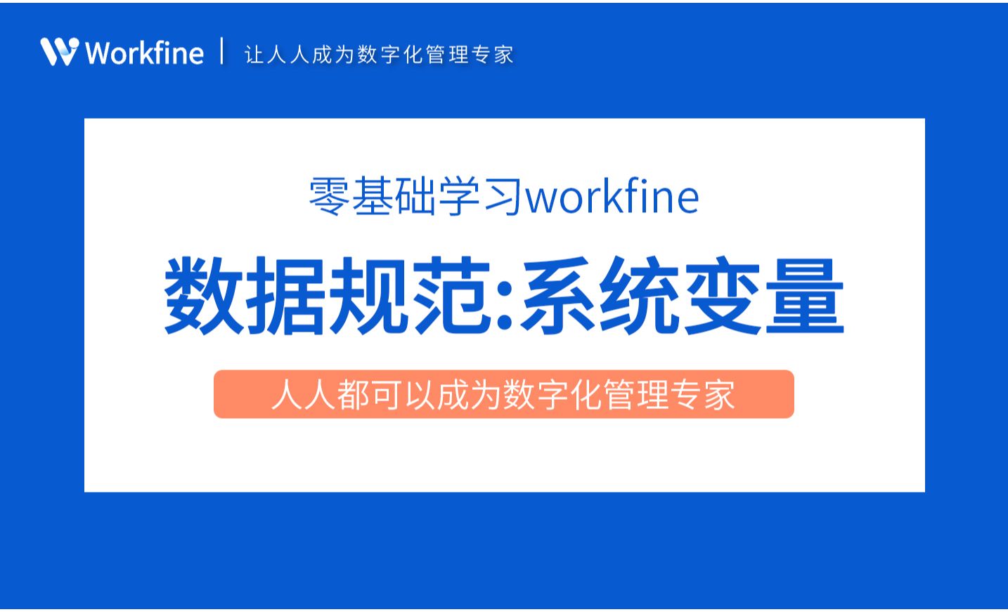 数据规范之系统变量-Workfine零代码企业办公系统2.11