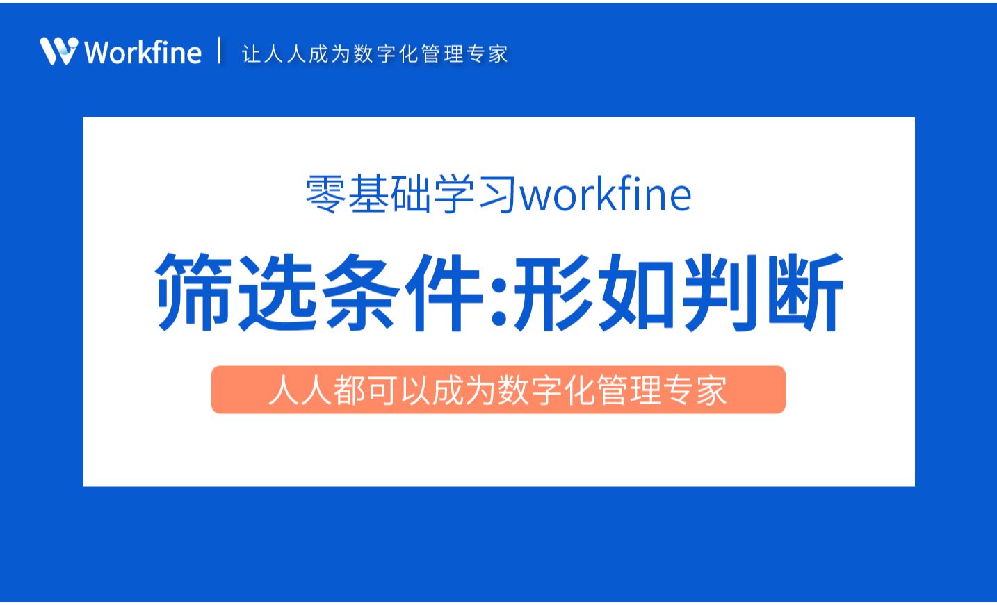 筛选条件之形如判断-Workfine零代码企业办公系统3.7