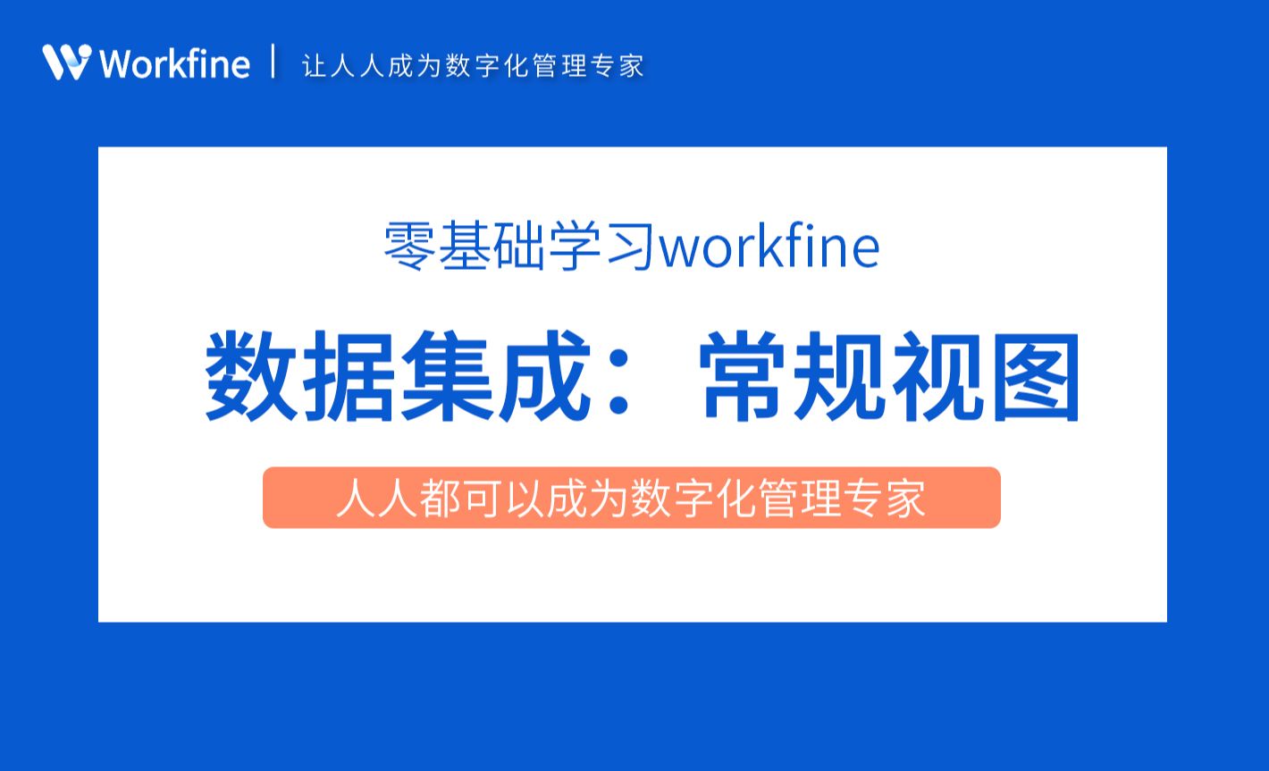 视图：常规视图-Workfine零代码企业办公系统4.1