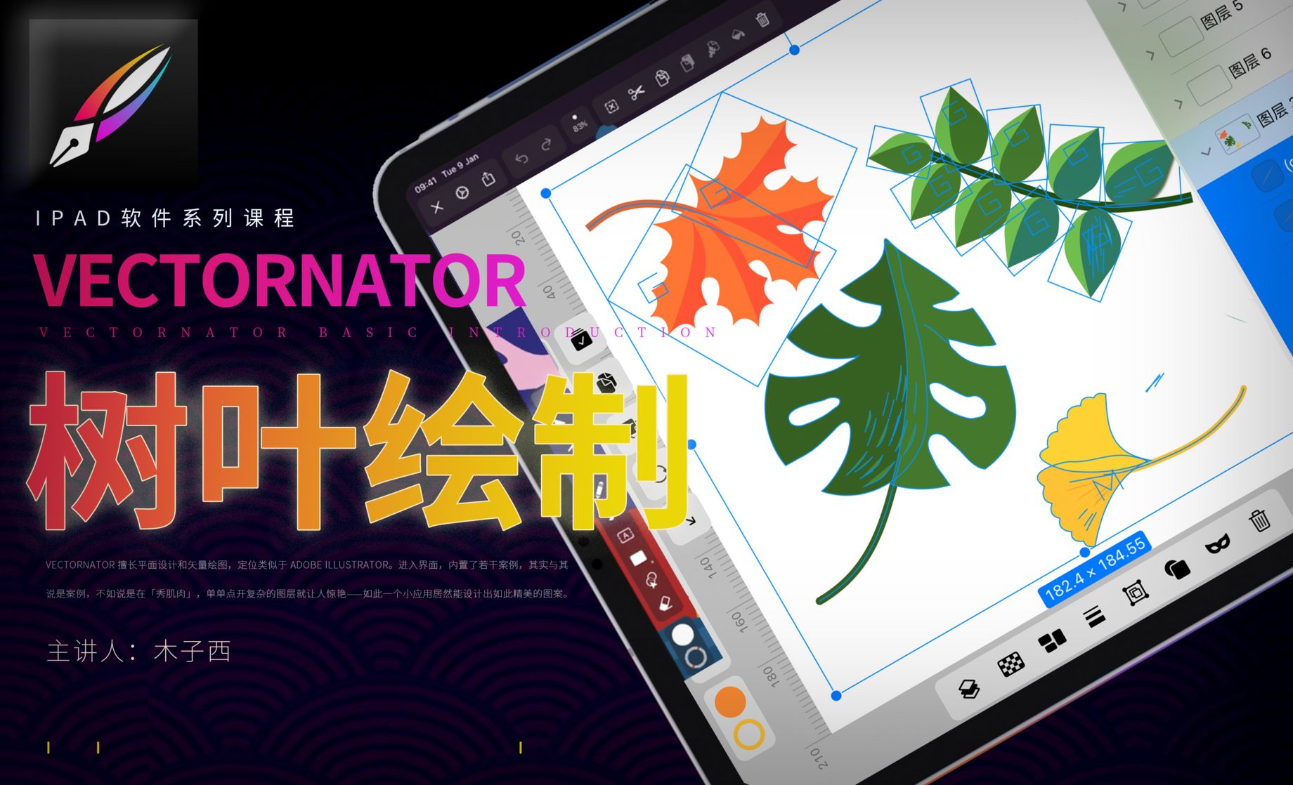 iPad Vectornator软件基础-树叶的绘制