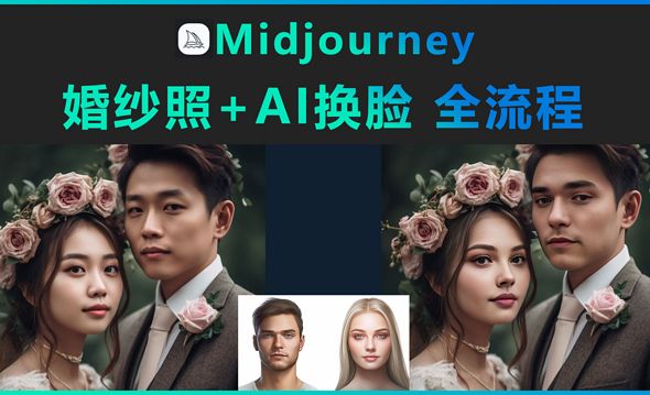 Midjourney-婚纱照+AI换脸【全流程】