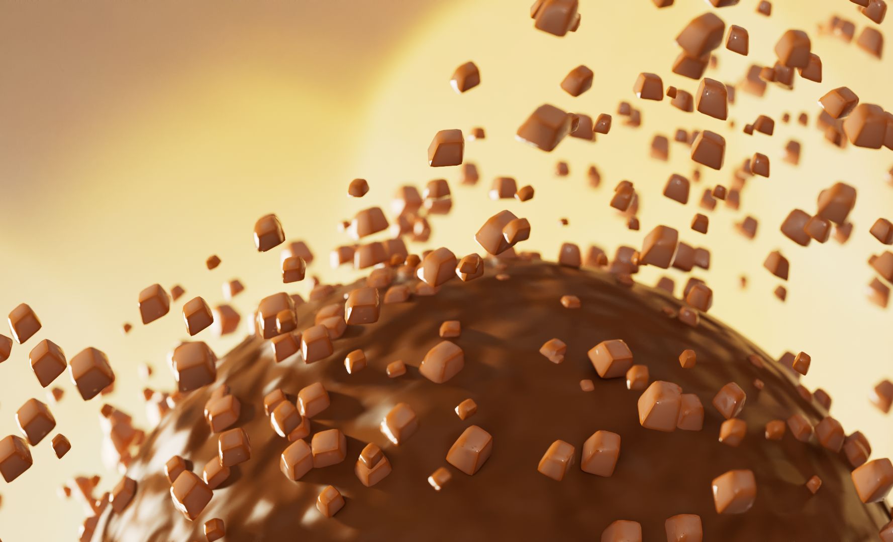 C4D+Houdini-巧克力球粒子动画