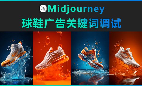 Midjourney-球鞋广告关键词调试
