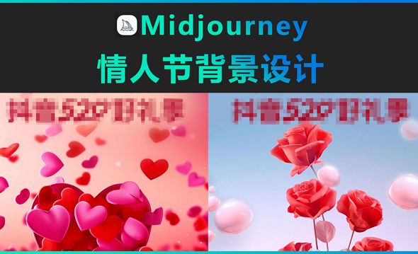 Midjourney-情人节背景设计