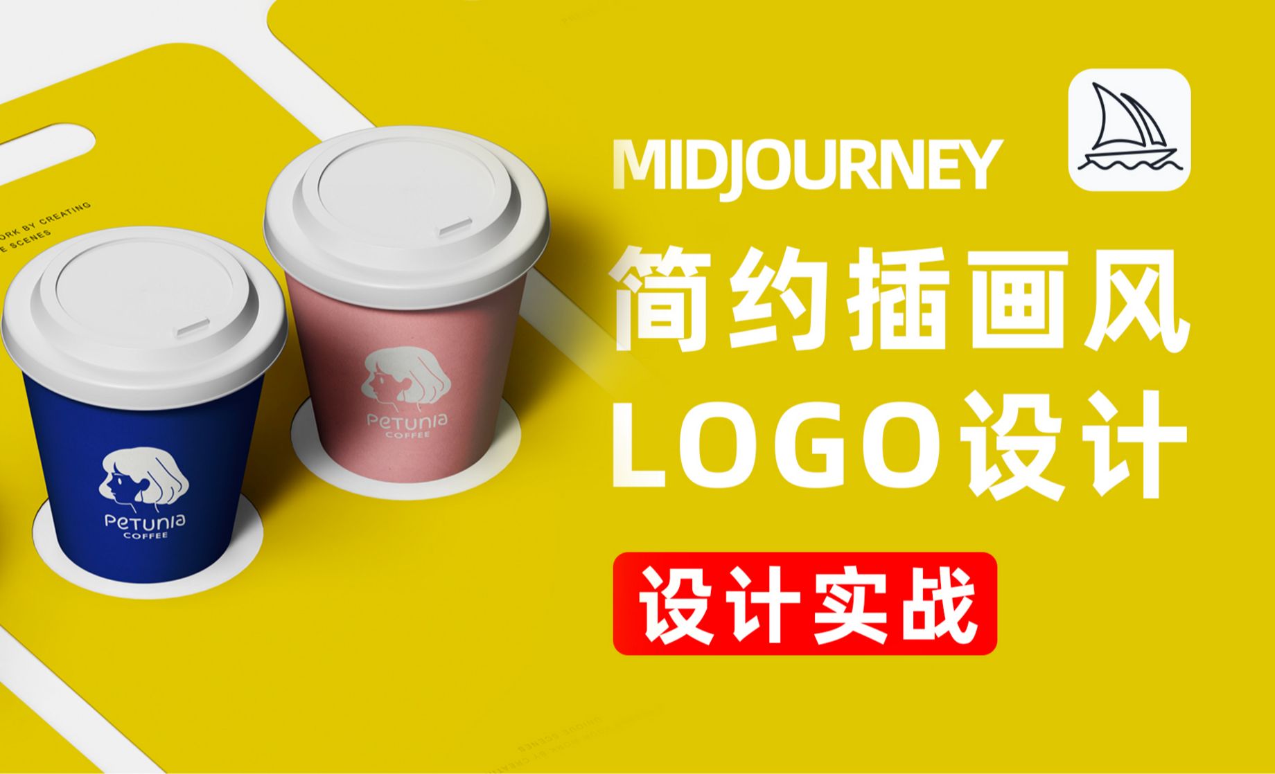 Midjourney-创意简约插画风Logo设计新玩法