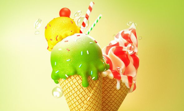 C4D+阿诺德-夏日冰淇淋建模