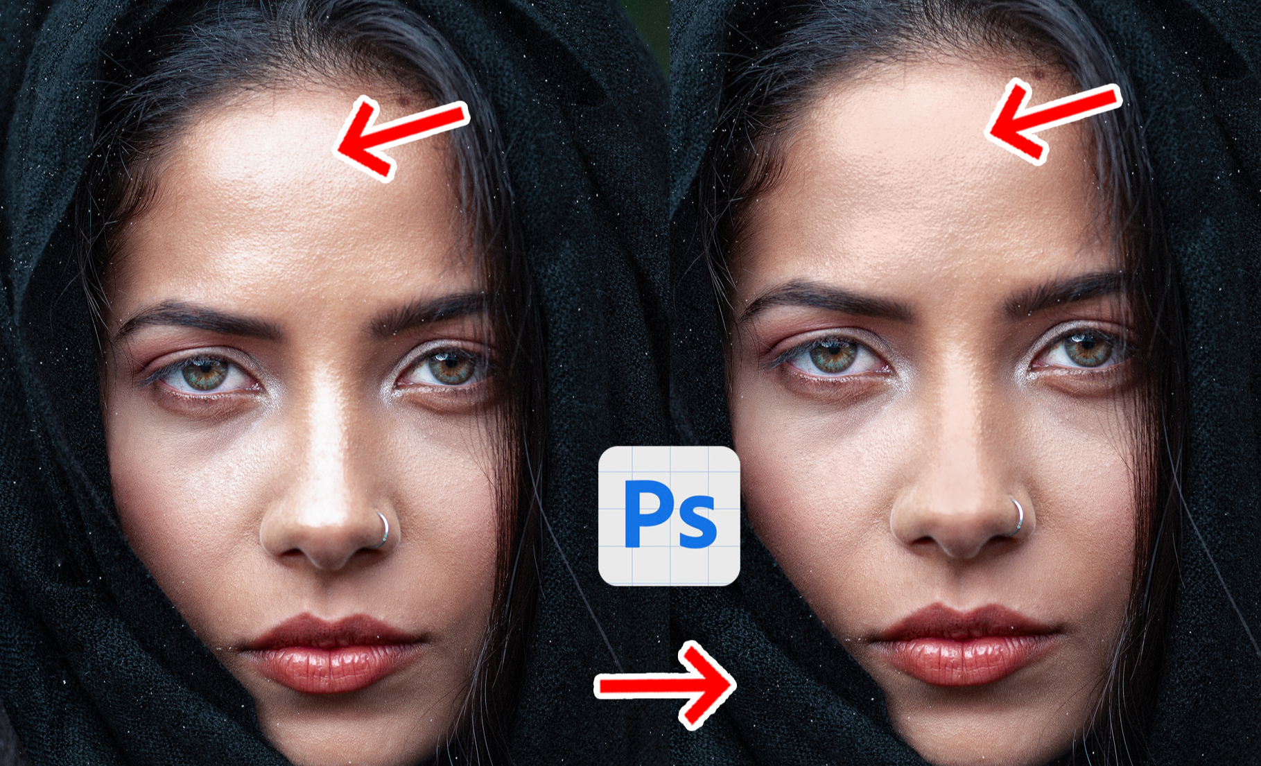 Photoshop快速处理肤色上难看的油光高光 - 摄影艺术教程_ - 虎课网