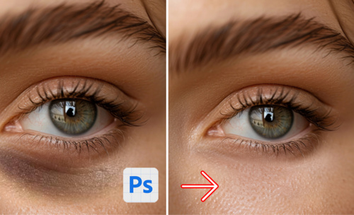 Photoshop如何快速更自然的去除眼袋黑眼圈