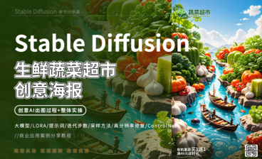 Stable Diffusion-电商重塑鞋子海报背景生成