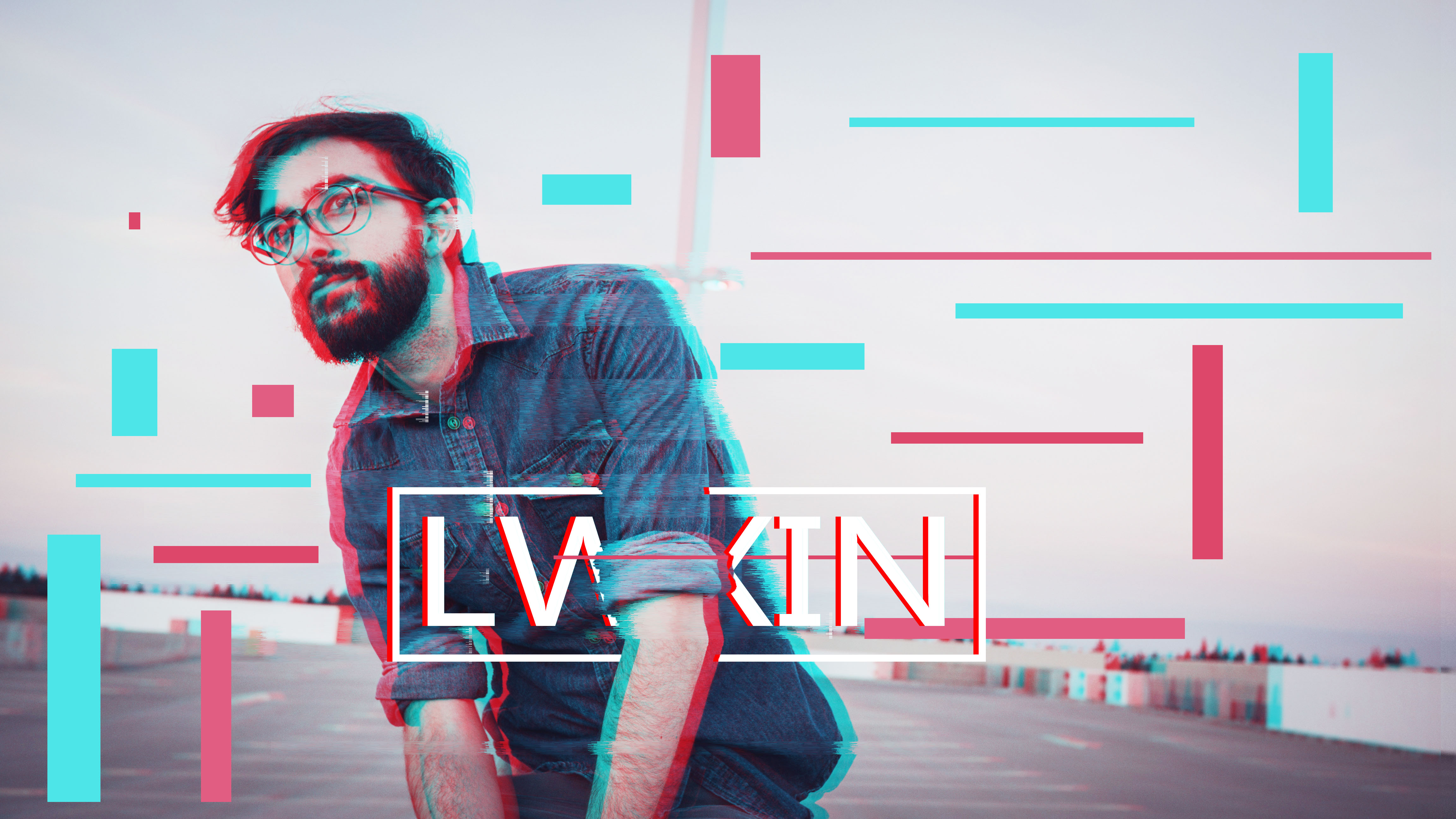 时尚男士炫彩故障风后期修片