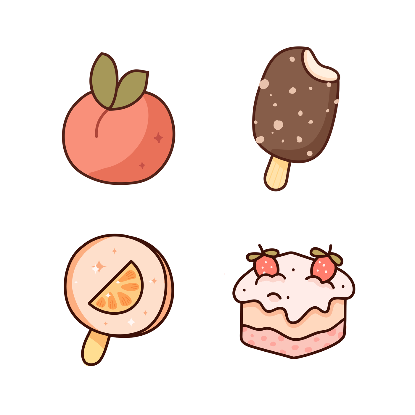 q版 美食ai插画