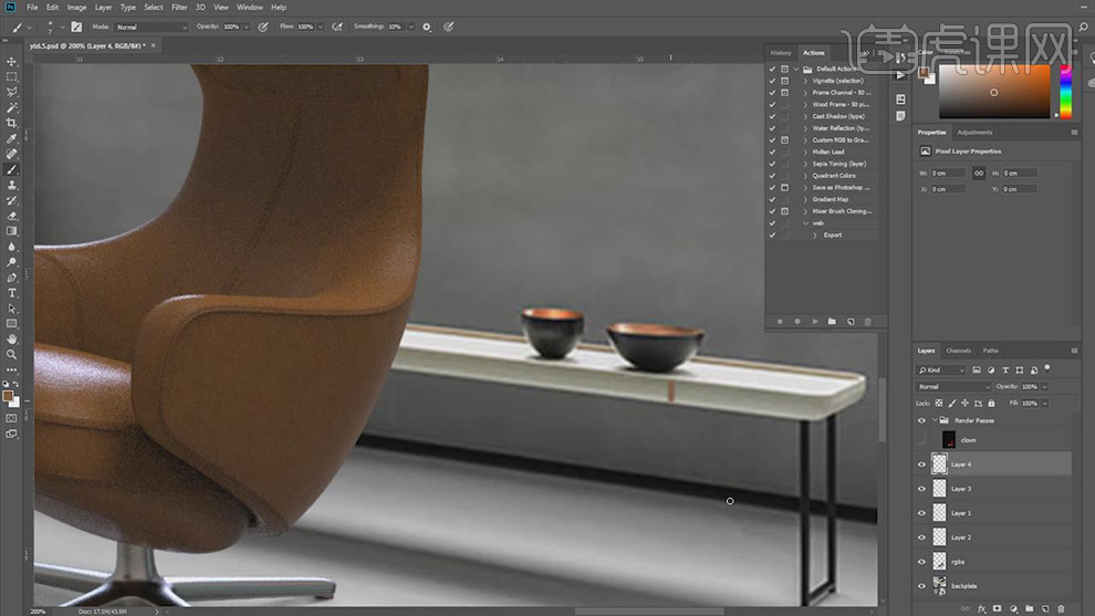 keyshot设计家具在环境中的透视