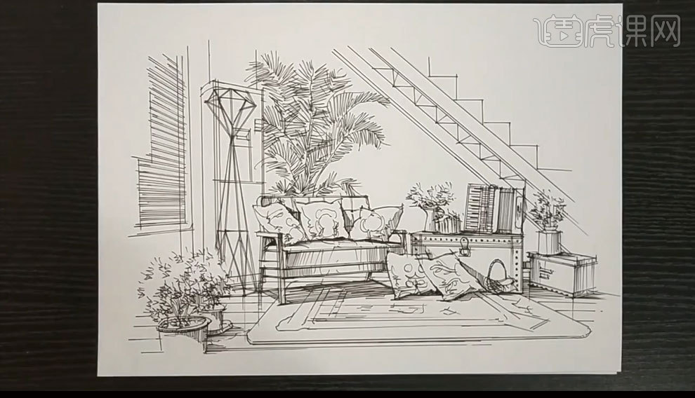 马克笔北欧风室内客厅之上色篇