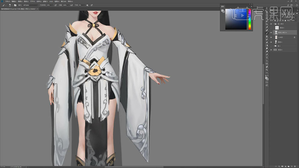 套装细画之女道士角色服装设计