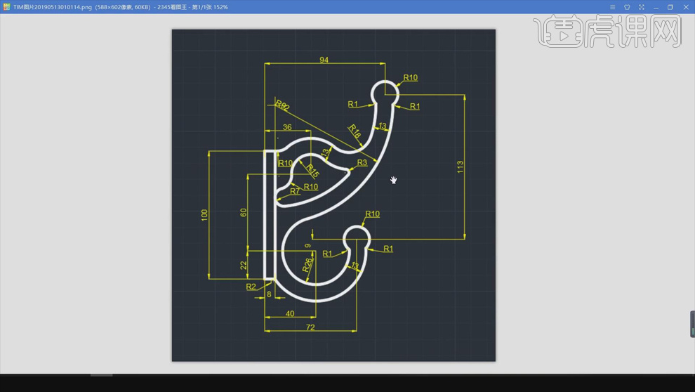 CAD二维挂钩的制作教程- 虎课网
