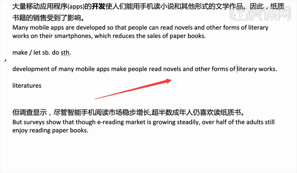 翻譯成make people read novel and other form of literary works