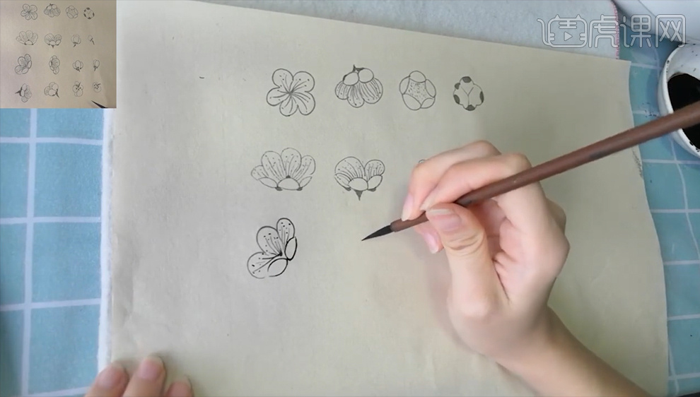 毛笔画-国画梅花篇-不同形态的梅花图文教程