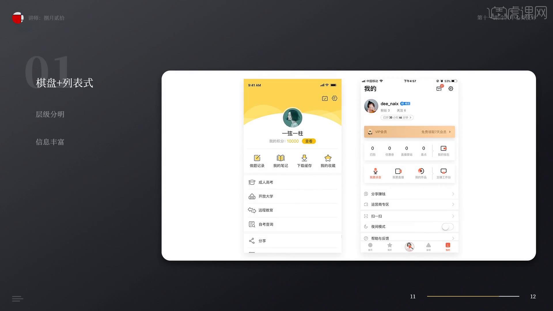 xd-在线教育个人中心页设计图文教程- 虎课网