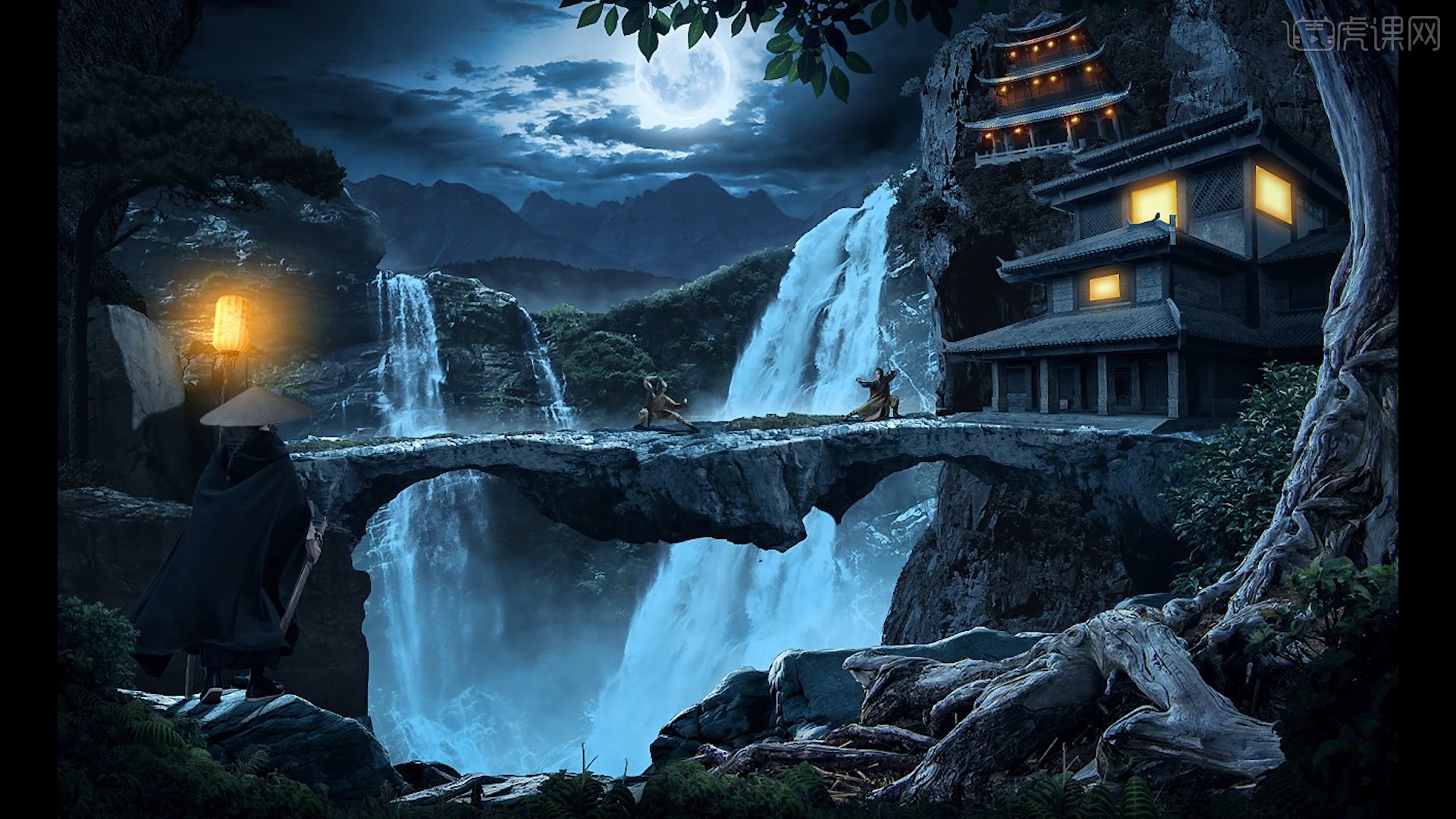 ps武侠风场景合成夜晚版图文教程