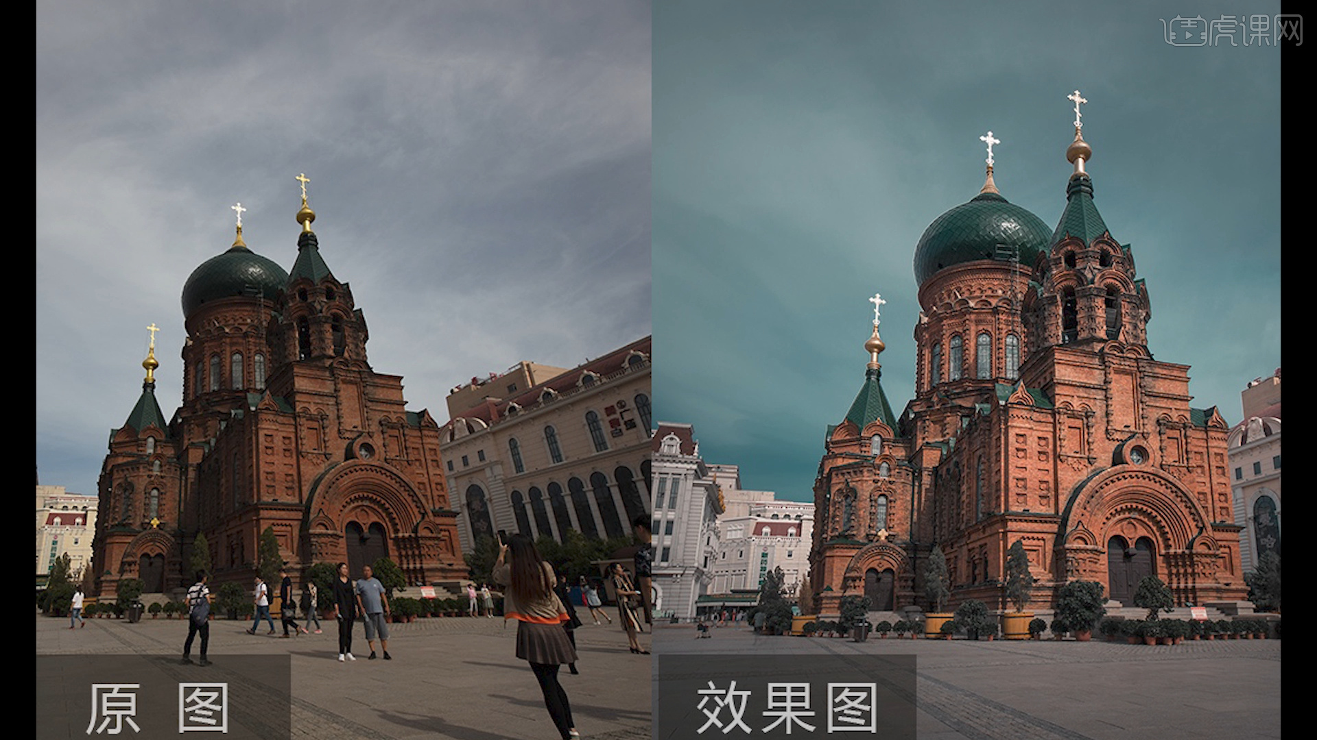 ps如何去除景区中游客路人图文教程