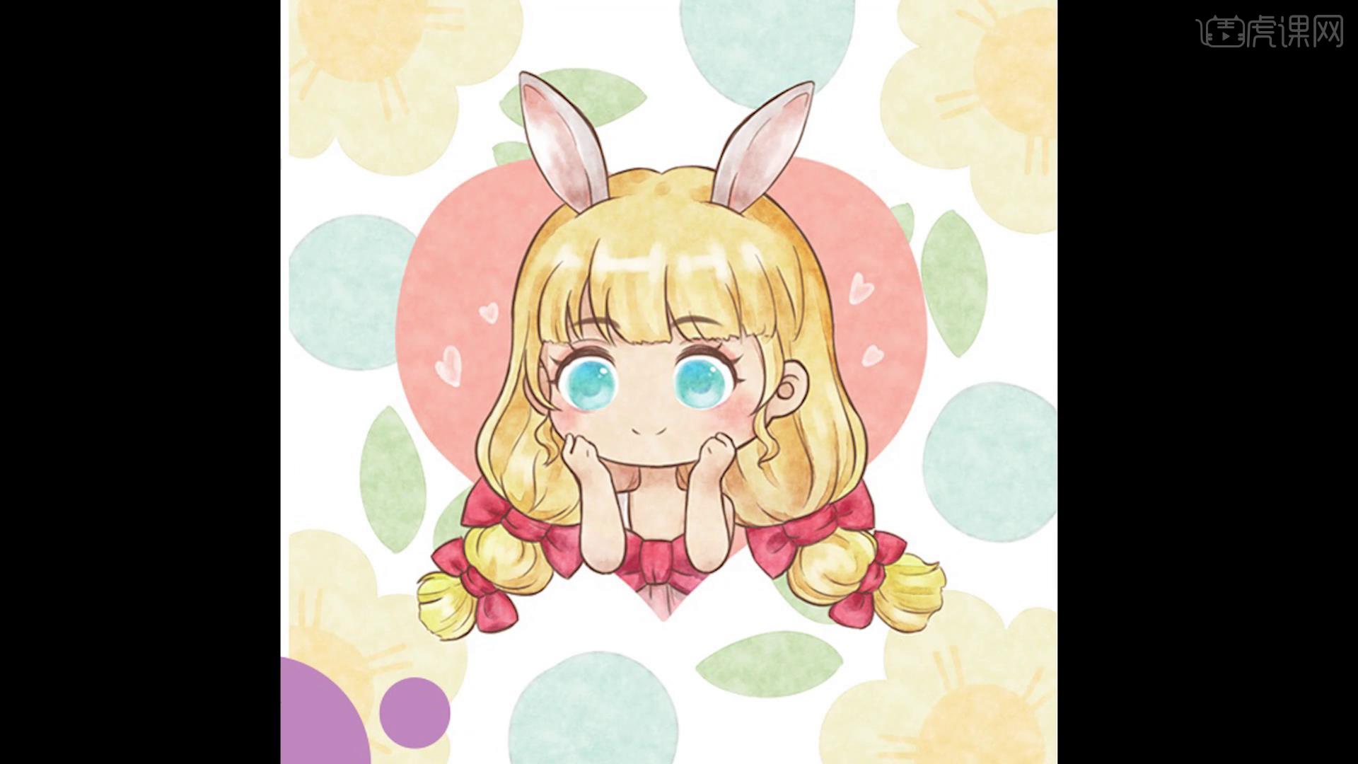 sai板绘仿水彩q版漫画圆形构图图文教程