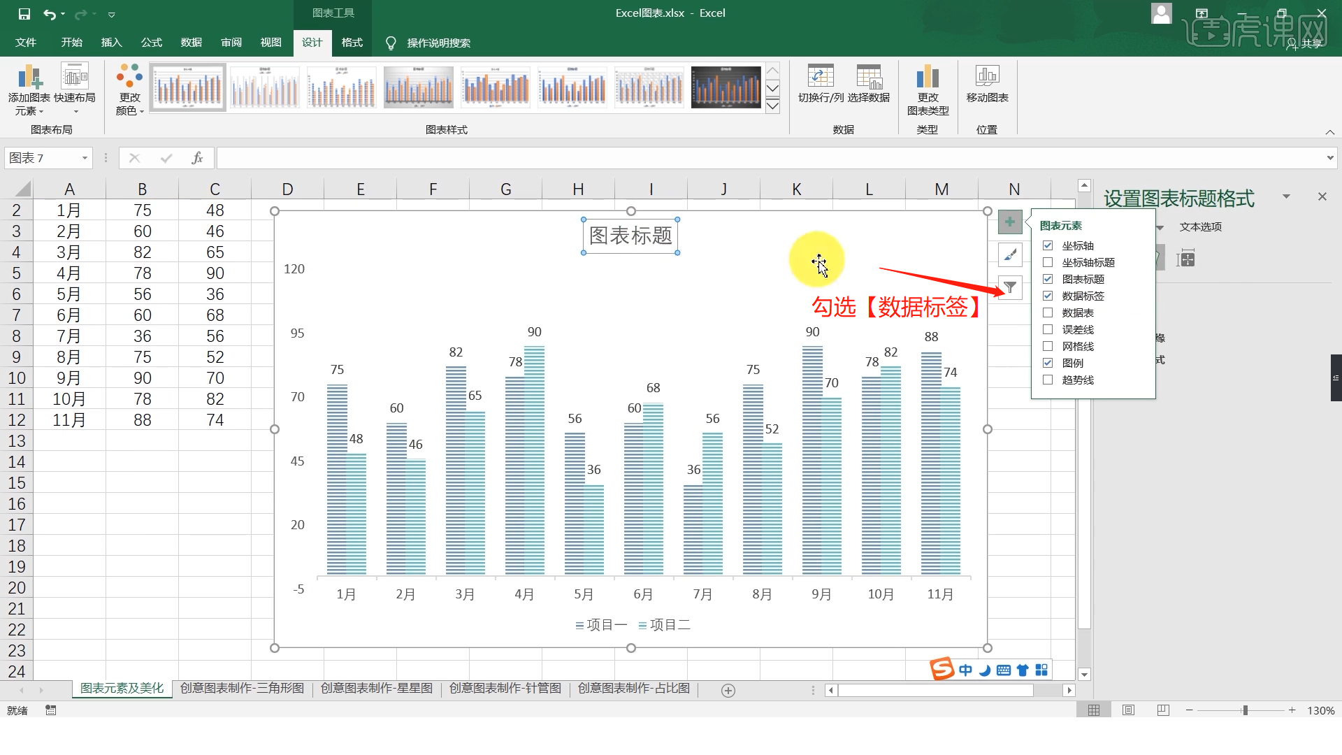 Excel图表美化-年终总结制作秘籍图文教程- 虎课网